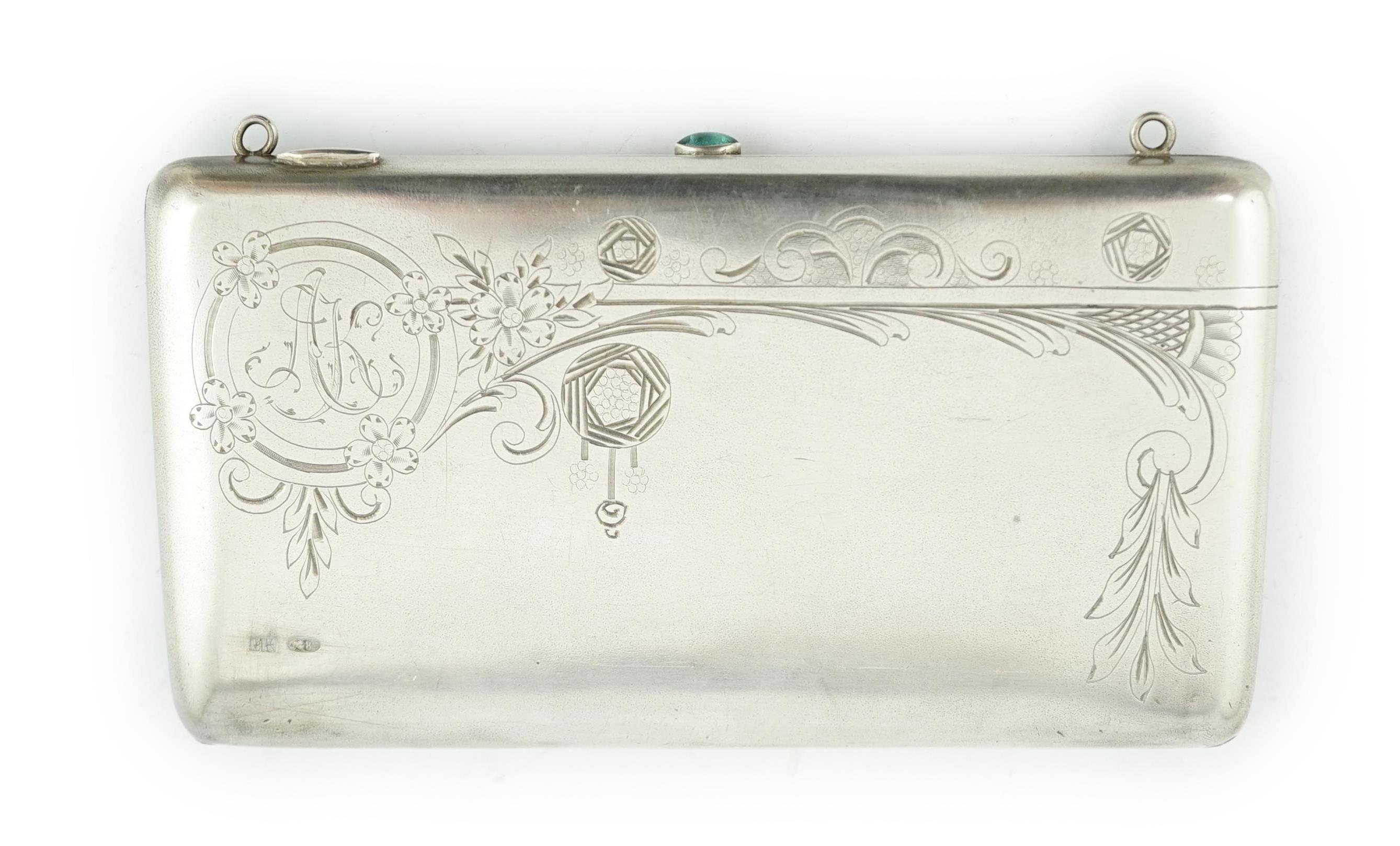 A late 19th/early 20th century Russian 84 zolotnik cigarette case